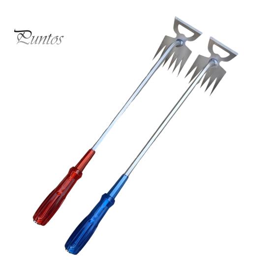Weed Puller Tool 6 Teeth Steel Forged Hand Weeder 2-in-1 Manual Weed Remover Uprooting Tool for Backyard Farm Vegetable Gardening