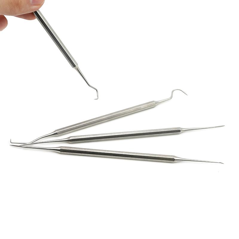 1pc Dental Stainless Steel Periodontal Probe Double Hook Explorer Scaler Instrument Oral Endodontic Cleaning Tool Equipment