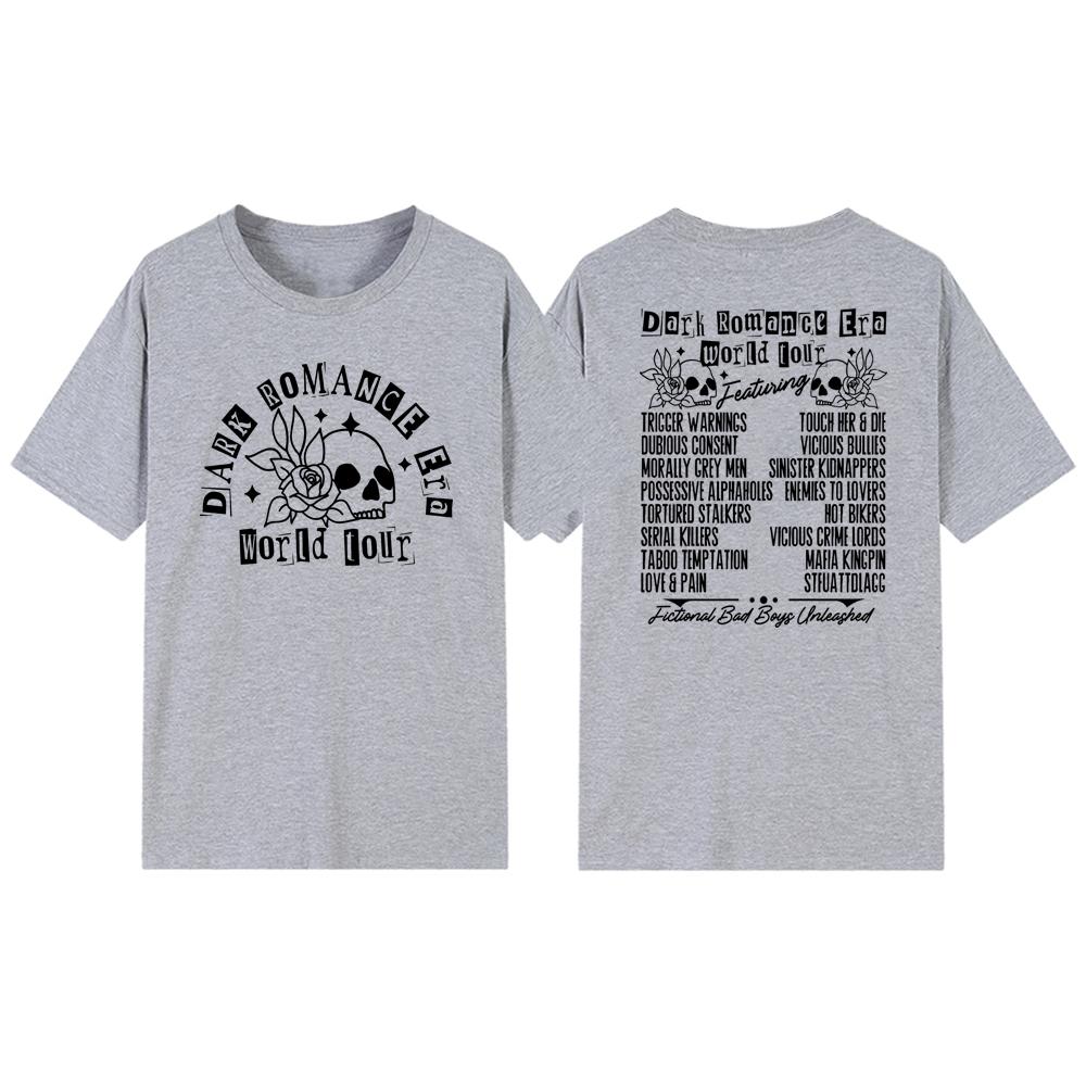 Dark Romance Era World Tour Shirt Dark Romance Book Club T-shirt Unisex Short Sleeve T-Shirts Graphic T Shirts Book Lover Gift