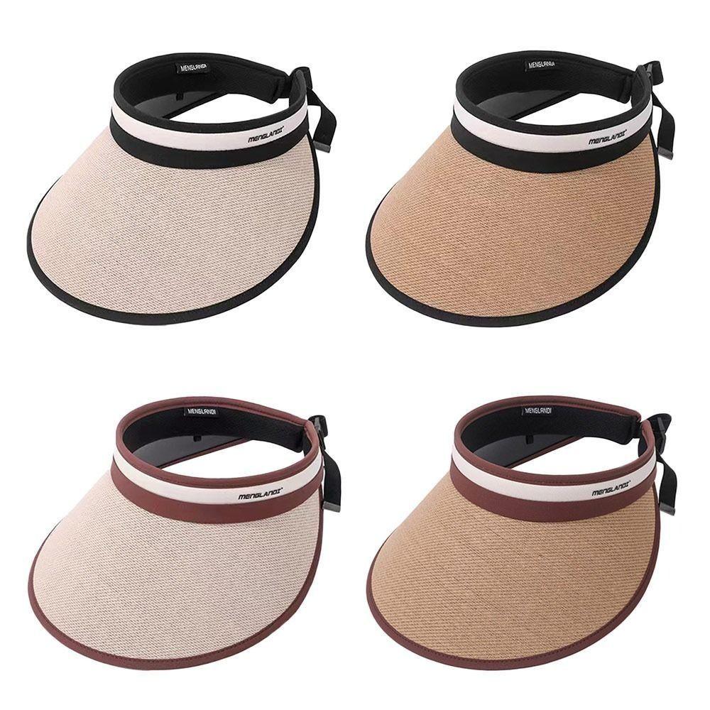 UV-Schutz Stroh Strandhut Breiter Rand Sonnenschutzhut Damen Mode Leerer Oberteilhut Damen