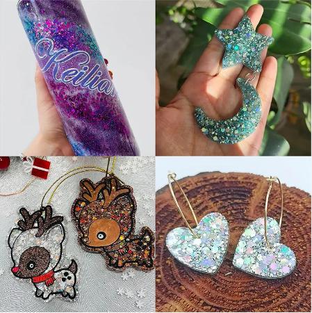 Holographic Cosmetic Christmas Decorations Chunky Glitter Nail Iridescent Flakes Sparkles Face Body Hair Nail Glitter Sequins