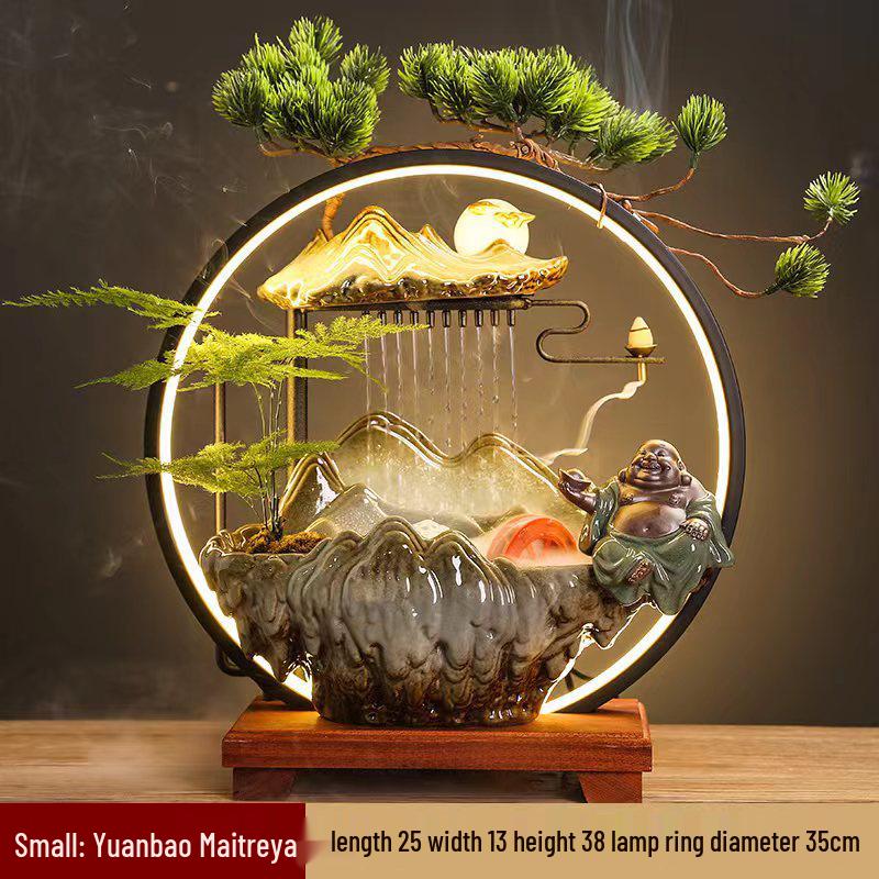 Flowing Water Backflow Incense Fountain & Humidifier - Perfect for Home, Office, or Gift Decoration.