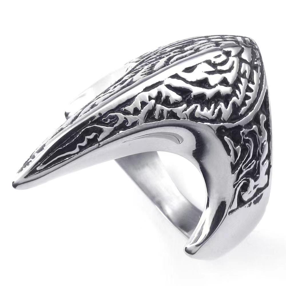 Retro Viking Raven Totem Men's Fashion Ring - European & American Style