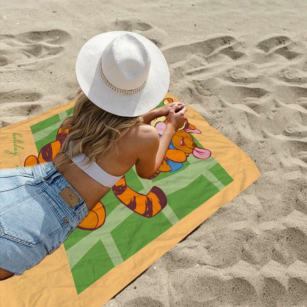 Tigger Anime Movie Beach Towels Shower Towel Sauna Travel Spa Microfiber Quick Dry Gym Accessories Cute Room Decor