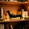 Creative Holiday Countdown 24?Day Christmas Dachshund Decor, Metal Silhouette Advent Calendar Ornament, Lover Gifts Funny Tabletop Decoration