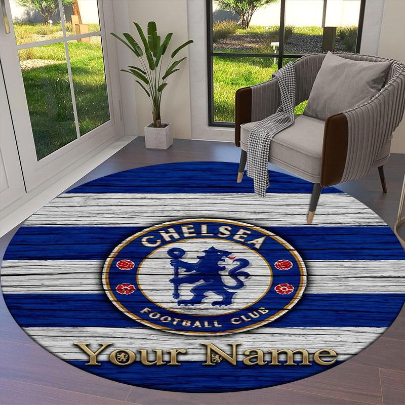 Chelsea F Custom Name Round Area Rug,Carpet Rug for Living Room Bedroom Sofa Playroom Decor,Non-slip Floor Mat