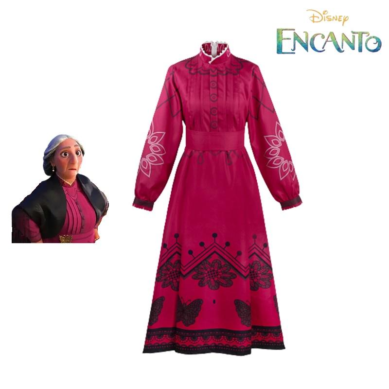 Incantevole Costume Cosplay di Encanto Mirabel Nonna Abuela Alma per la Festa di Halloween