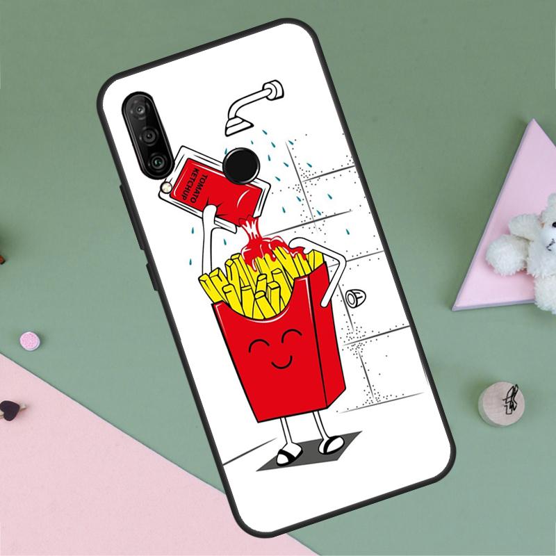 Pommes Burger Pizza Für Huawei P20 P40 Lite P60 P30 Pro Nova 5T 9 10 SE 12s 12i 11i Y90 Y70 Y60 Y61 Y72 Y91 Hülle