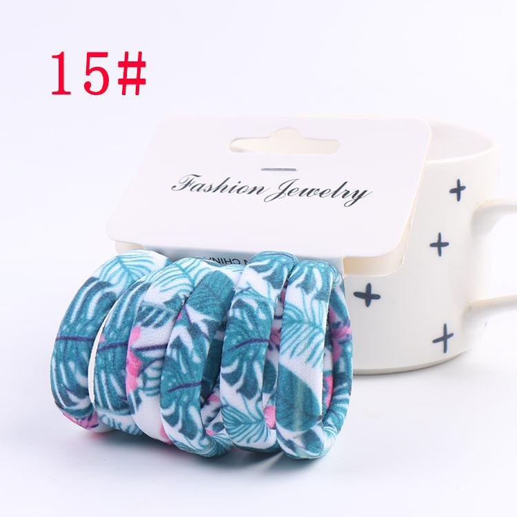 6Pcs/Set High Elasticity Printed Scrunchie Women Girls Children Elastic Hair Rubber Bands Accessories Tie Hair Rope Ring Holder