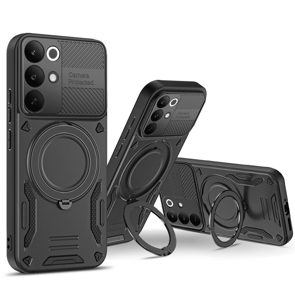 Pro Realme C85 Pro 4G Magnetický kryt Nárazuvzdorný TPU + PC Zadní kryt telefonu s podpěrou