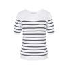 VISITINNEWYORK Round Neck Striped Short Sleeve Knit (Vz4Sk90)