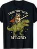 TWAS The Tism M Lord Raccoon Jedoucí na dinosaurovi Fantasy Humor Tričko
