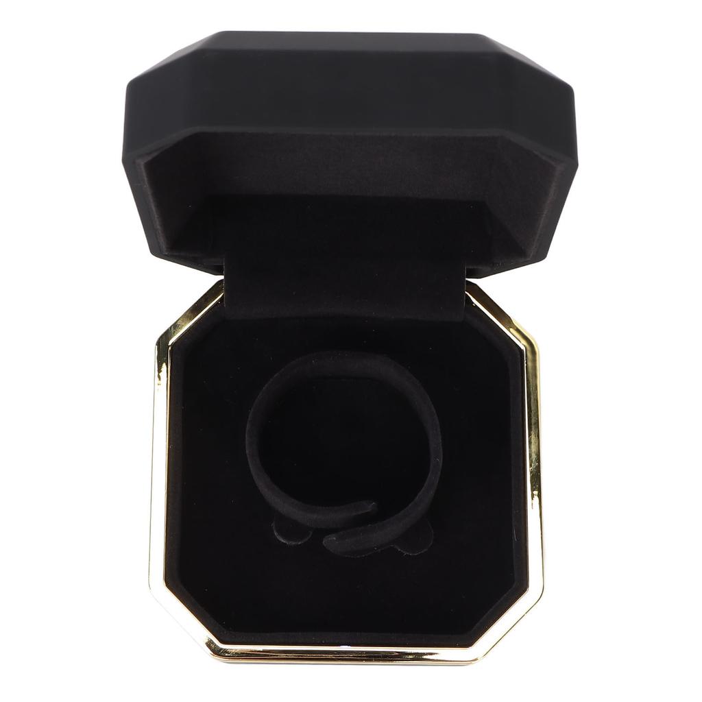 Exquisite Bracelet Gift Box Portable Jewelry Storage Display Case with Light for Marriage ProposalBlack