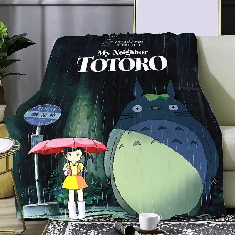 Cartoon Printed Blanket Picnic Blankets Warm Blanket Soft and Comfortable Blanket T-TotoroS Home Travel Birthday Gift