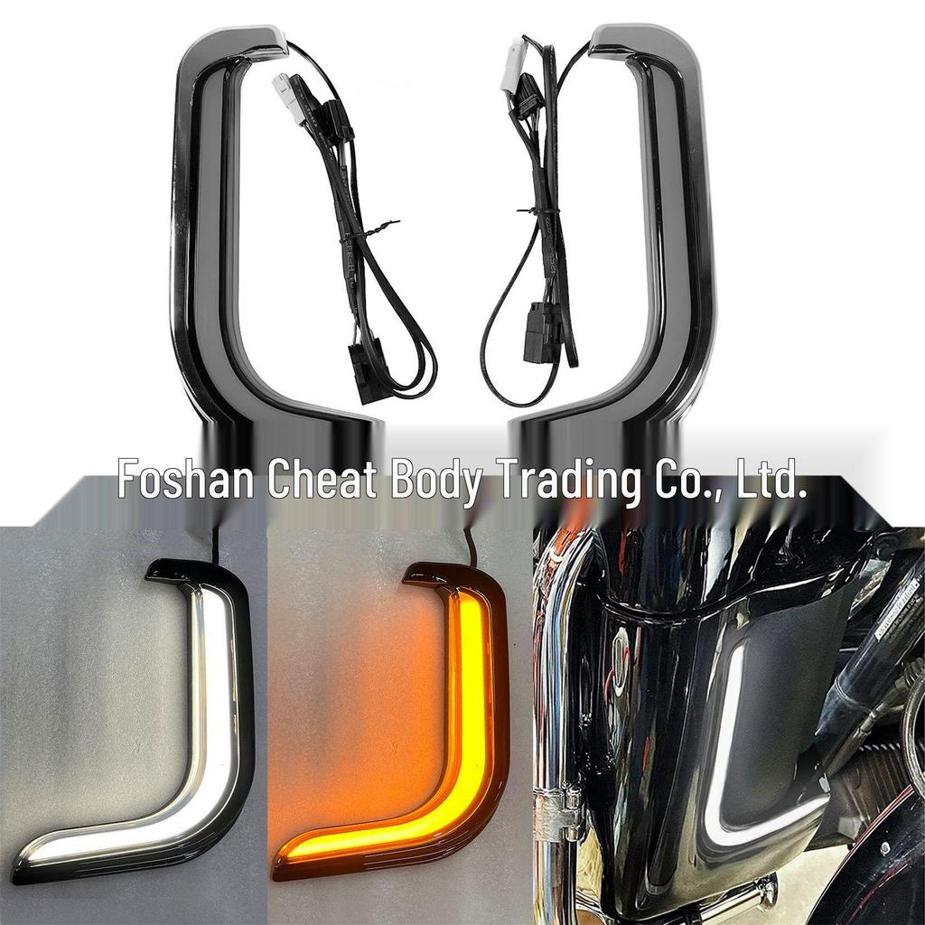 Harley Street Dual Light Glide Decorative Leg Shield Turn Signals for CVO Road King Motorcycle (1996-2013)