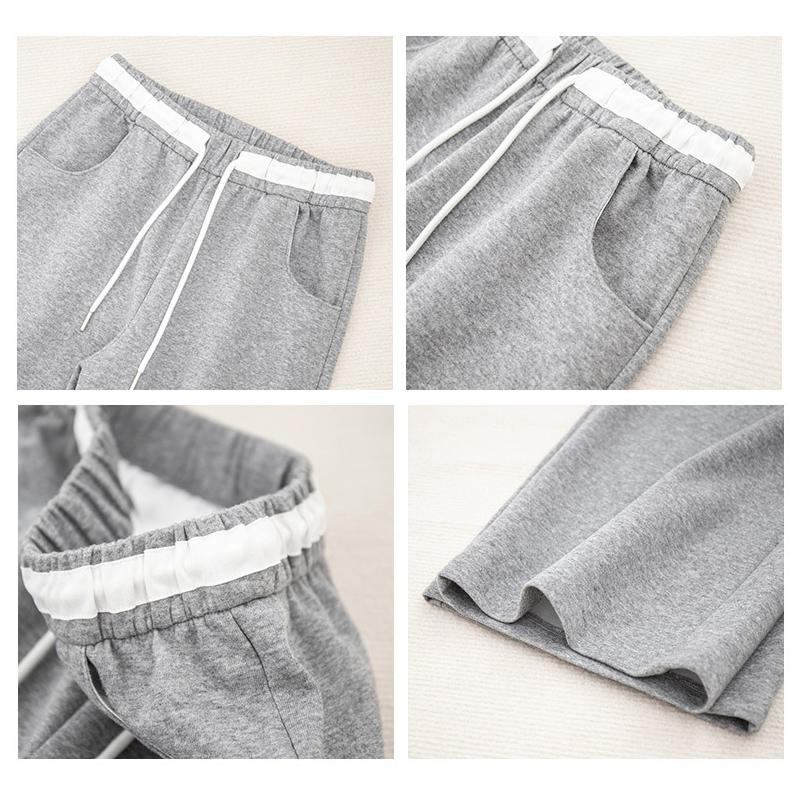 Damen Jogginghose mit weitem Bein, lockere, sportliche Freizeithose, Frühling, Herbst, Kordelzug, modisches Design, Jogginghose, hohe Taille, elastische Sporthose