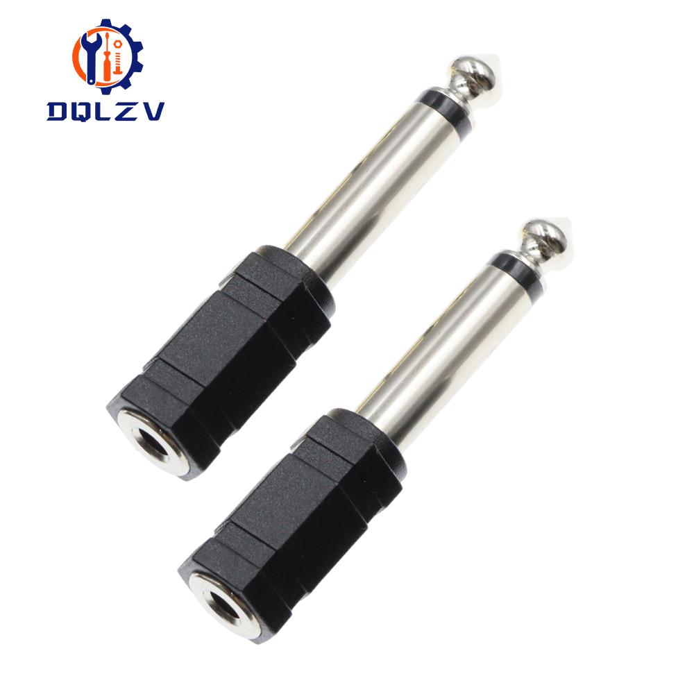 6.35mm Female Plug to 3.5mm Male 2Pole 3 Pole Connector Headphone Amplifier Audio Adapter Microphone AUX 6.3 3.5 mm Converter