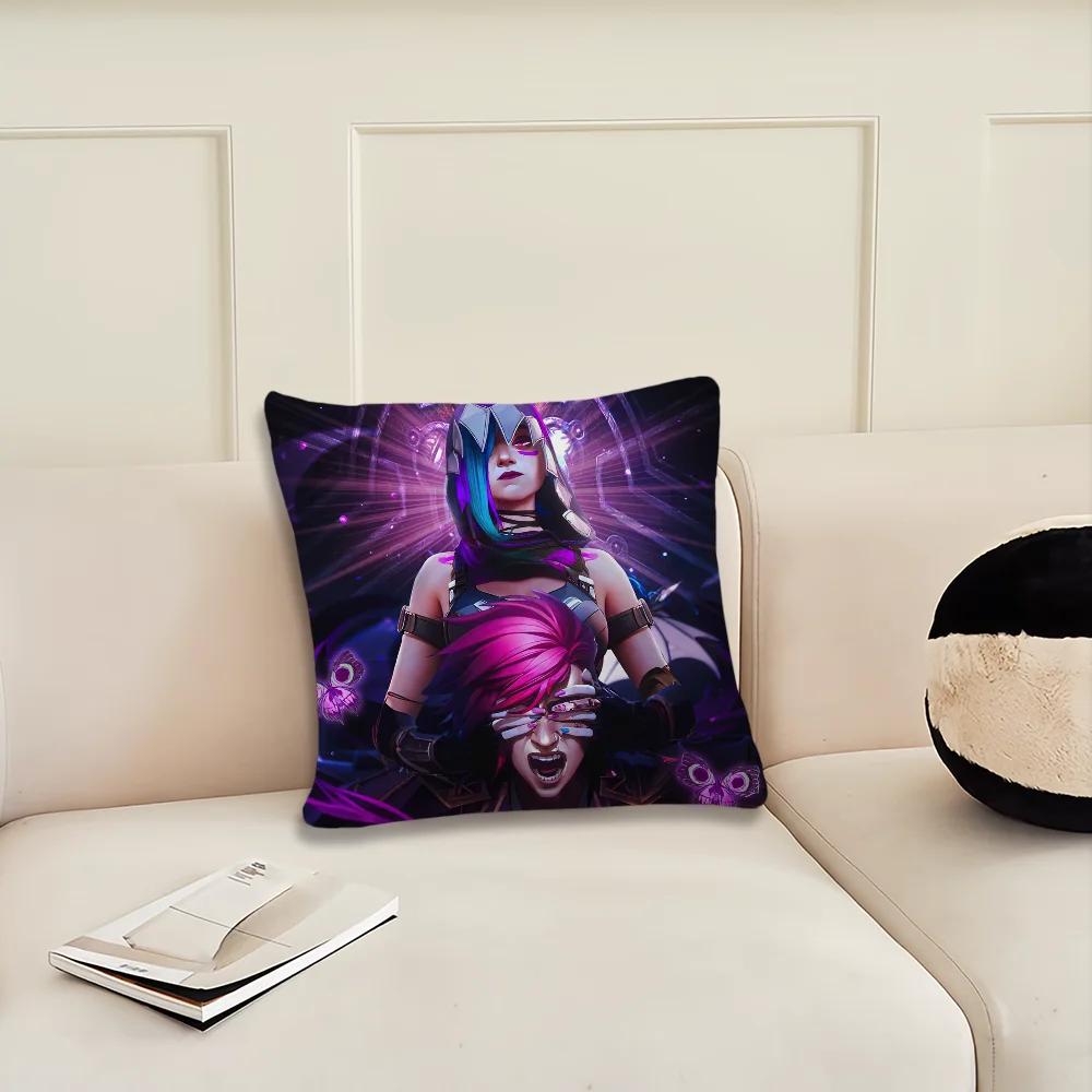 Cartoon A-Arcane Season 2 Vi J-Jinx Decoration Room Home Sofa living Office Car Nordic Simplicity Pillow Cover