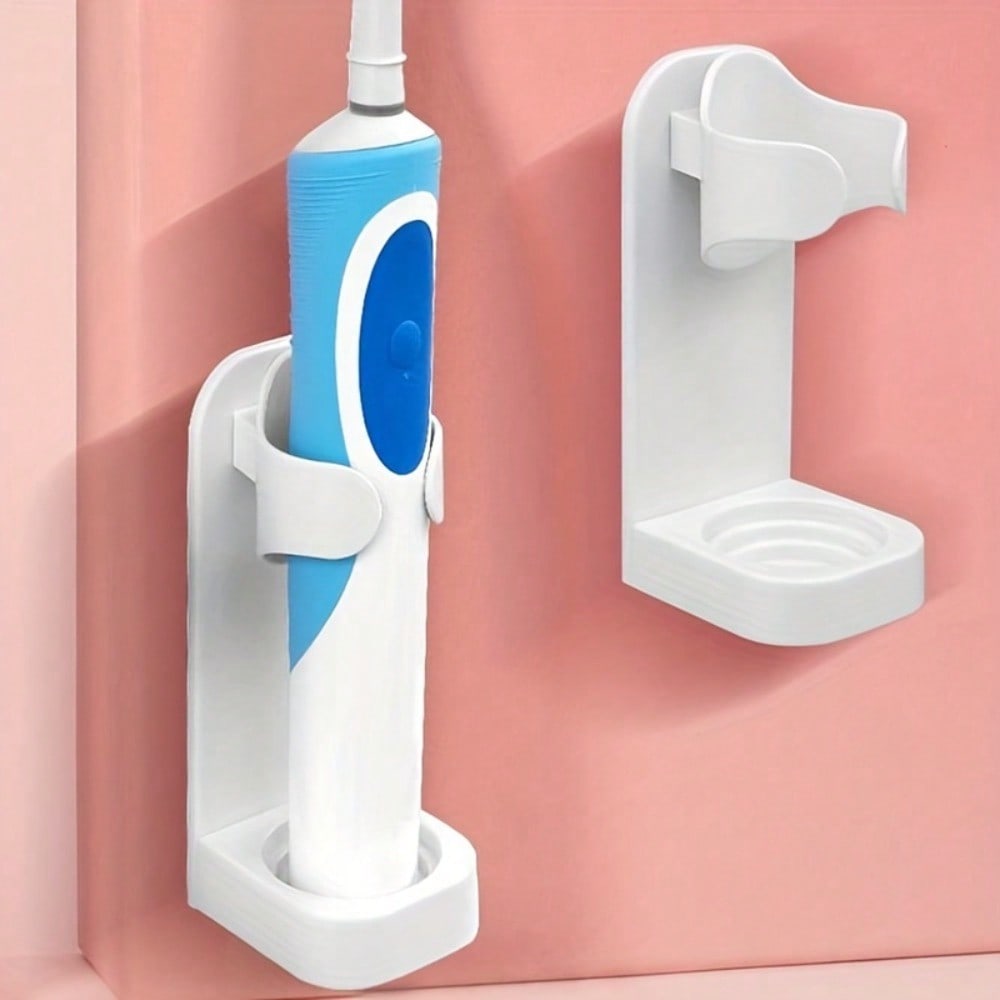 Wall-Mounted Storage Rack For Electric Toothbrushes, Adhesive Type, No Drilling Required, Toothbrush Head Holder