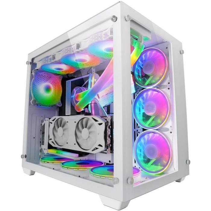 Tour Gaming Custom XXL E-ATX - Mars Gaming - MCV3 - Verre Trempé - Cadre Modulaire - Blanc