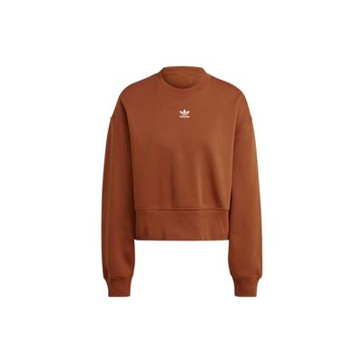 Sweat-shirt à manches longues et col rond avec logo Trèfle uni Originals pour femmes, Rouille-Gris IK7695