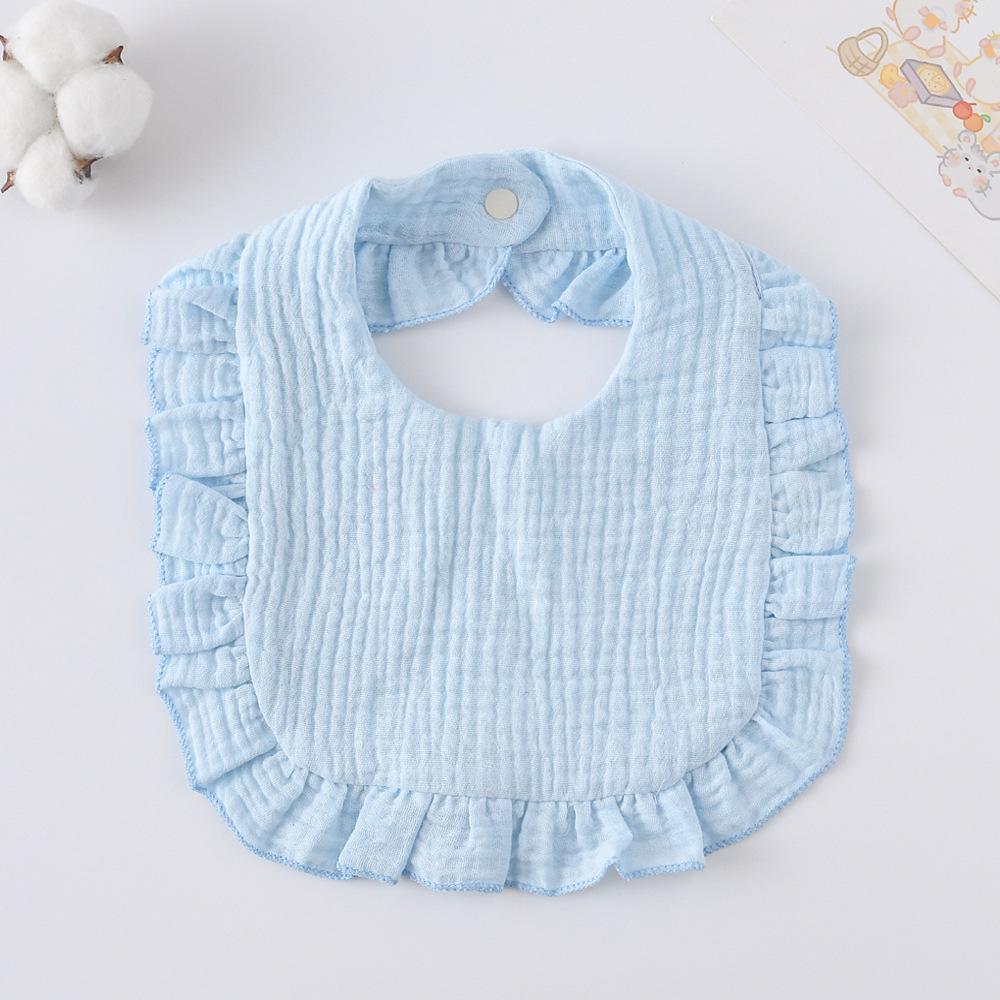Ruffle Baby Drool Bibs: Pure Cotton Printed Lace Bibs