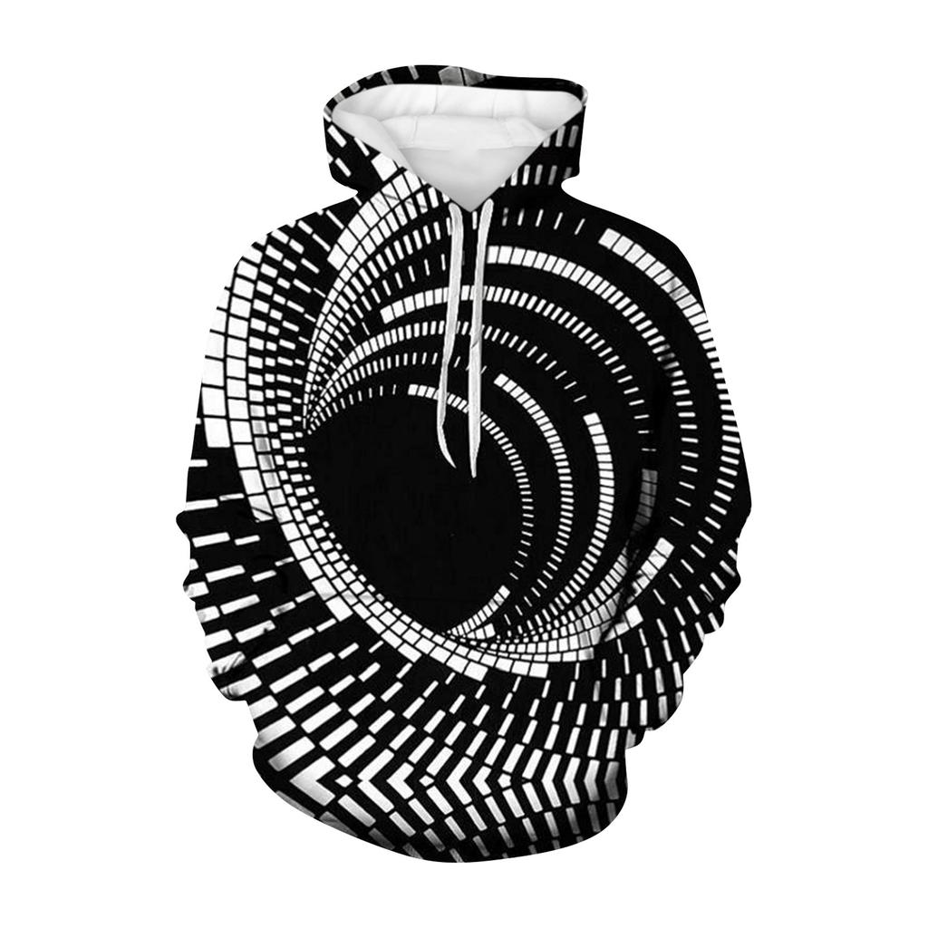 3D Sweater Vortex Print Long Sleeve Hoodie Men's Sportswear