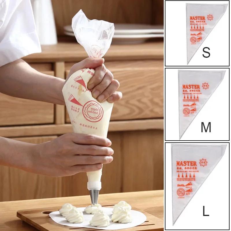 100PCS Disposable Pastry Bags Food Preparation Icing Cake Cream Decoration Cup Cake Piping Tool Home Daily Baking Accessories