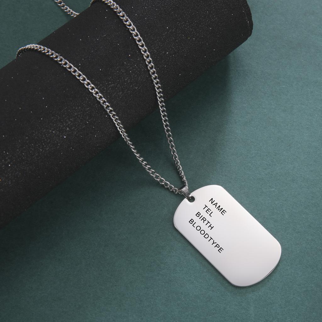 925 Sterling Silver Dog Tags Military for Men 14K Yellow Gold