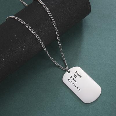 925 Sterling Silver Dog Tags Military for Men   14K Yellow Gold Military Necklace for Men  Army Dog Tags