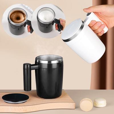 Ceașă electrică pentru amestecare ceașcă din oțel inoxidabil Blender rotativ magnetic cu amestecare automată ceașcă de cafea ceai, lapte, cacao, apă