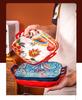 Bohemian Čtvercový keramický jídelní talíř se dvěma uchy - Kreativní, Trendy miska na ovoce