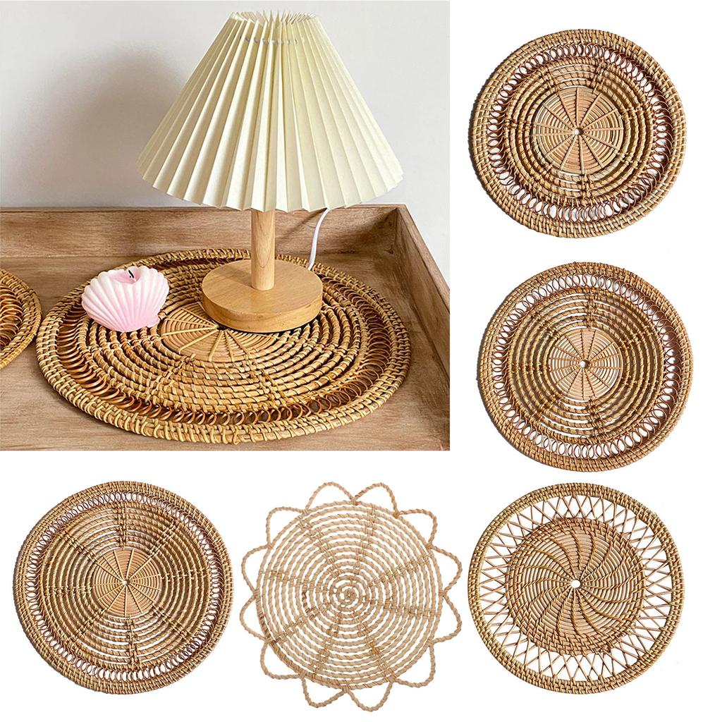 Hollowed Out Nordic Woven Wall Hanging Bamboo Woven Rattan Wall Basket Decor Delicate Workmanship Desktop Decoration