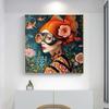 Surrealist Female Portrait Oil On Canvas Wall Art Fantastic Fantasy Fish and Girl Poster Printed Living Room Home Decor