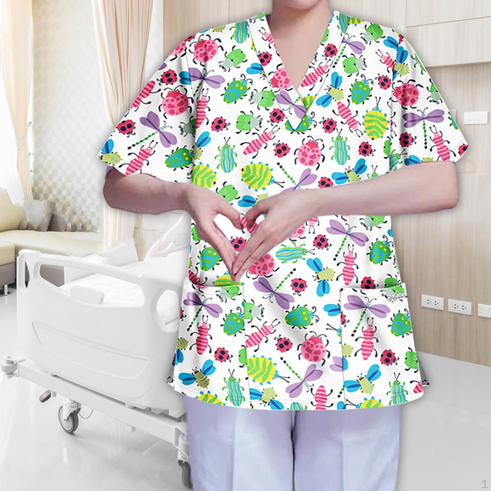 

Стильний V-образний виріз для жінок - легка уніформа медсестри S_White