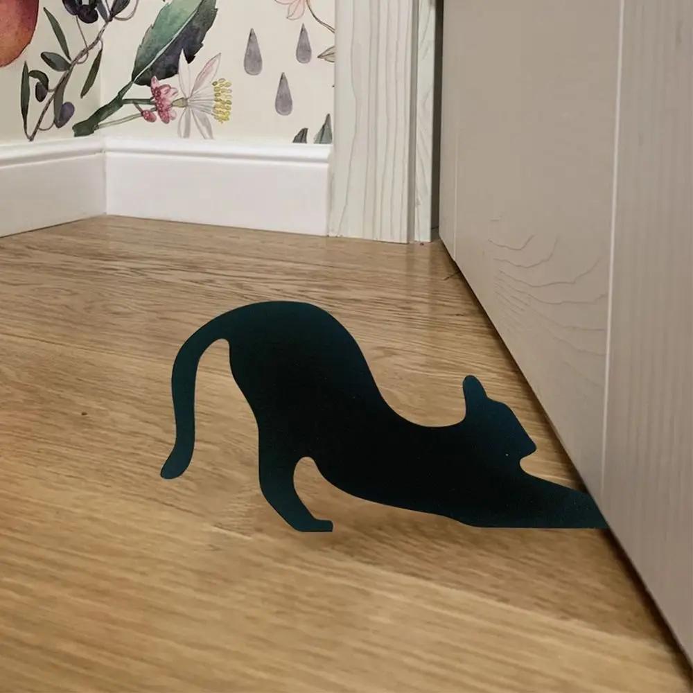 New Wooden Halloween Black Cat Door Stop Seam Door Bottom Door Stoppers Wedge Multifunctional Home Accessories Home Decor Home