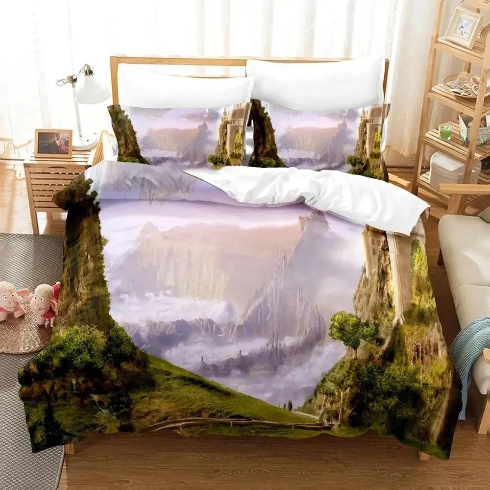 Science Fiction Enchanted Castle Bedding Set Boys Girls Twin Queen Size Duvet Cover Pillowcase Bed Boys Adult Home Textileextile