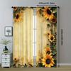 Retro Bright Sunflower - Pole Bag Curtains, Bedroom And Kitchen Decoration, Home Decoration, Living Room Decoration