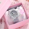 ins wind transparent electronic watch student sports waterproof luminous women's children's watch simple fashion trend