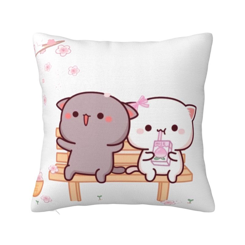 Custom Peach And Goma Eating Salad Modern Throw Pillow Cover Bedroom Decoration Car Cushion