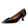 women fashion sexy high quality spring slip on stiletto heel shoes lady classic black summer heel pumps sapatos ab663