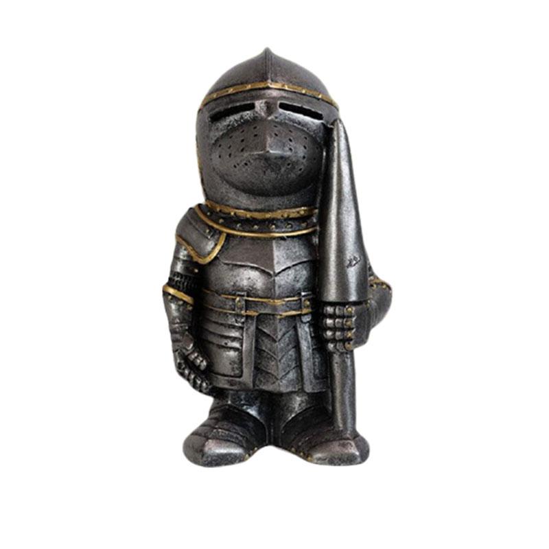 Knight Gnomes Garden Statue Guard Cross Templar Dwarf Guard Armor Samurai Miniature European Knight Resin Garden Decoration