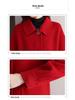 Women's Mid-Length Age-Defying Red Double-Faced Cashmere Coat, 2025 Korean-Style, Loose Fit with Wool Lining