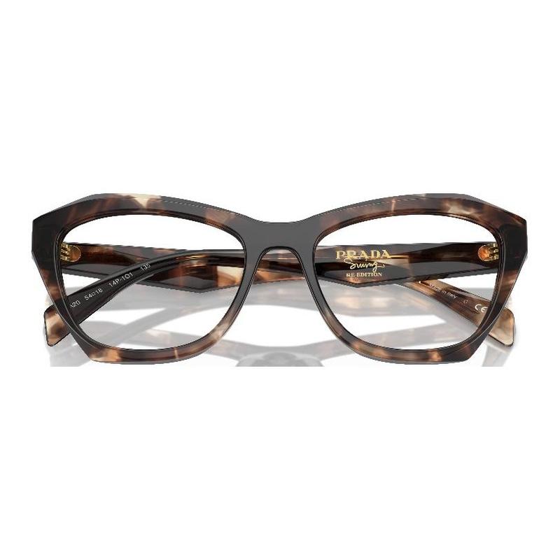 Prada Logo Acetate Irregular Optical Frame Women's Brown Brown 54
