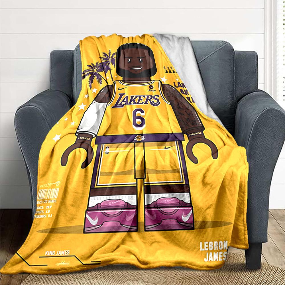 1 Stück Lakers LeBron Flanelldecke, Weich Hautfreundlich mit Digitaldruck, Verschiedene Größen erhältlich für Familie, Freunde, Geburtstag