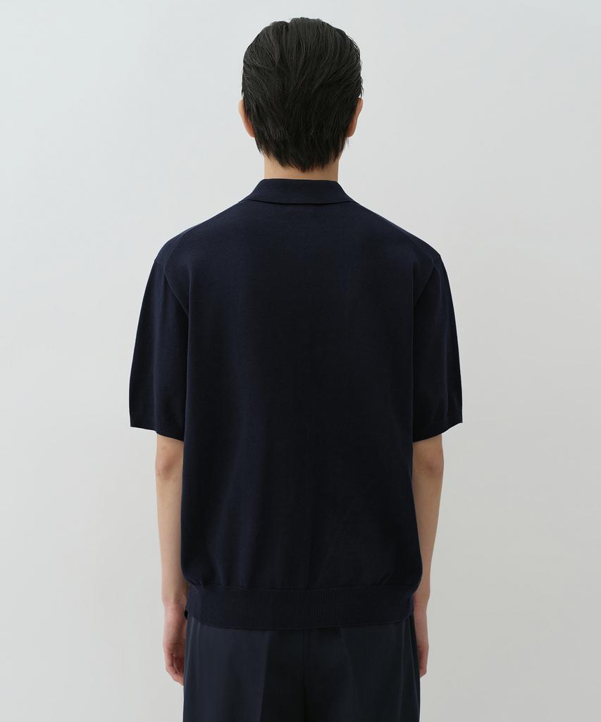 Musinsa Standard Washable Supima Cotton Collared Short Sleeve Cardigan [Navy]