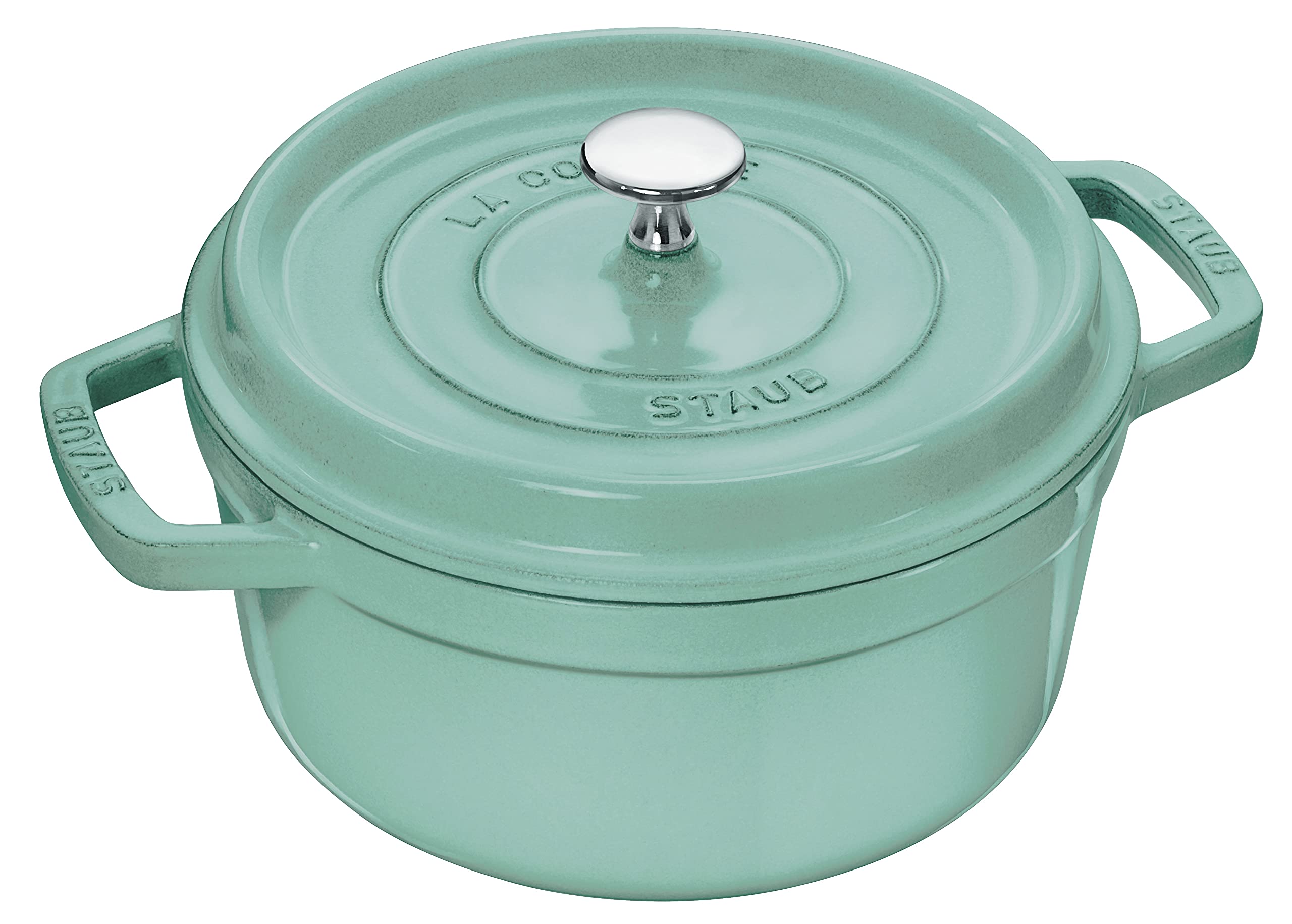 

staub Cocotte Round Sage Green Both Hand Enamel Pot IH Compatible Japanese La Cocotte Round Pico 22cm [Authorized Product] 40508-704
