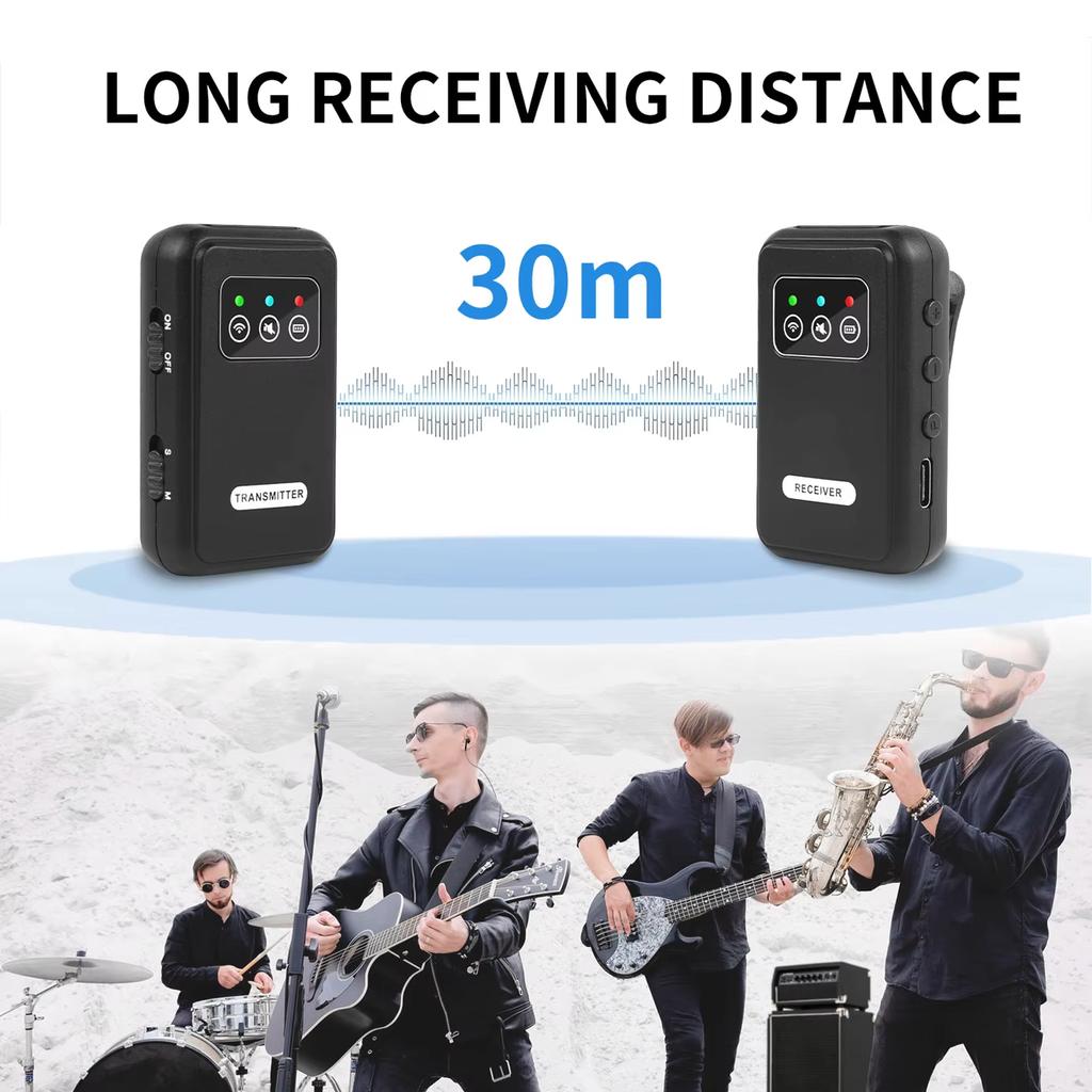 Professional 2.4G Stereo Wireless in Ear Monitor System Mini Transmitter Receiver Set for Band Stage Live Performance