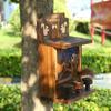 Eichhörnchenfutterspender mit 3 kleinen Hockern, Outdoor-Aufhängung, Haustierfutter-Aufbewahrungsbox, Eichhörnchen-Picknicktisch-Futterspender für Gartendekoration
