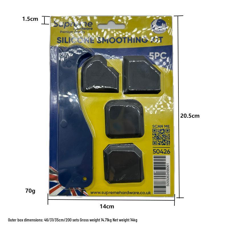 4-Piece Silicone Sealant & Caulking Tool Set - Cleaner, Finisher, & Corner Scraper
